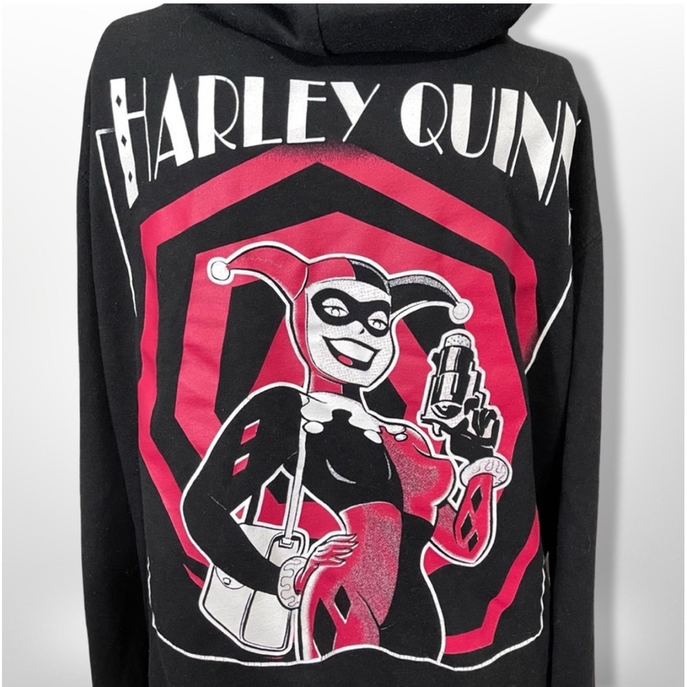 VTG 90's Harley Quinn DC Comics Thick Zip-up Jacket Women's XL - Picture 5 of 9